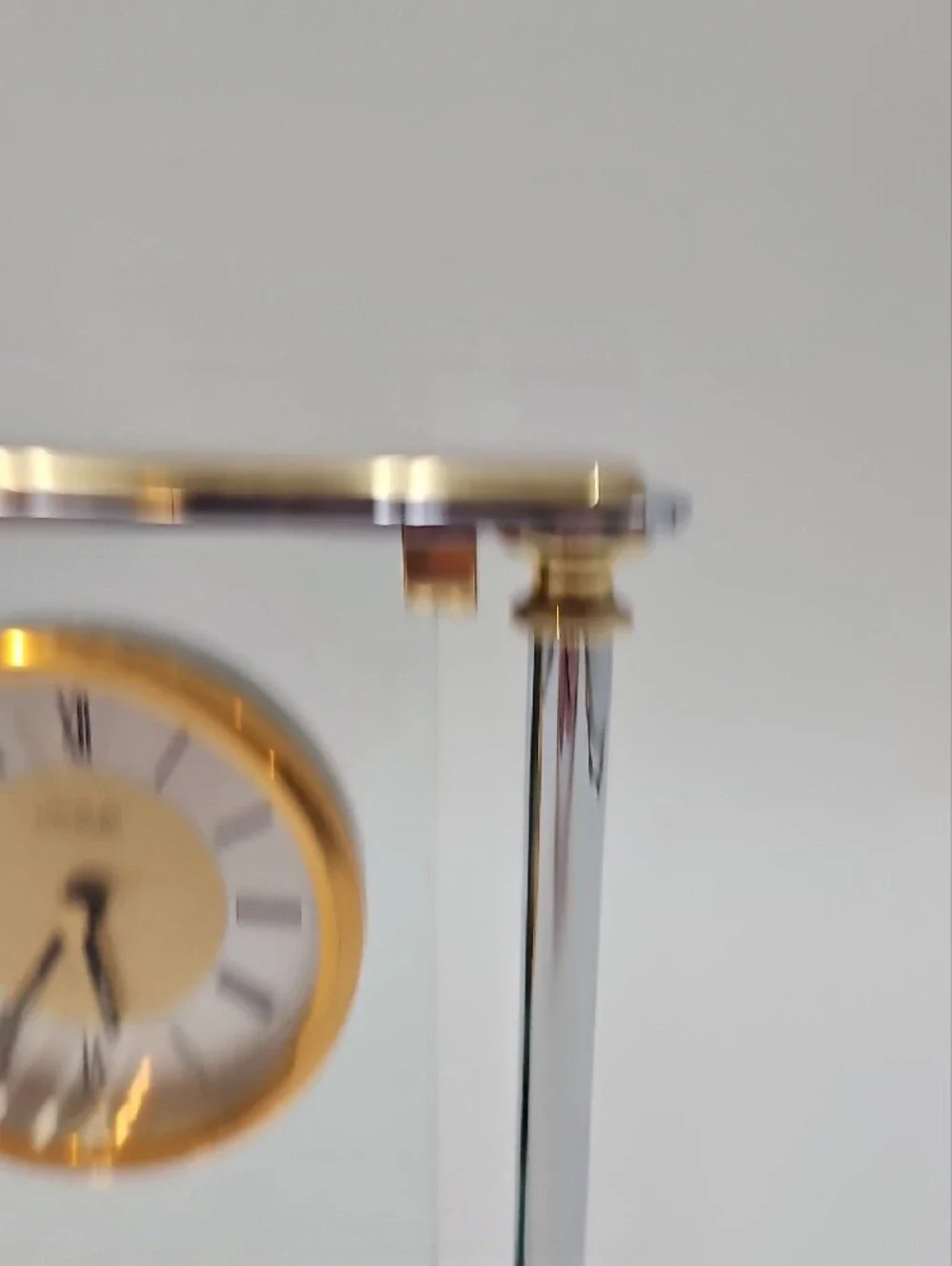 Danbury Clock Co. Glass and Gold Mantel Clock - Gold & Silver Accent